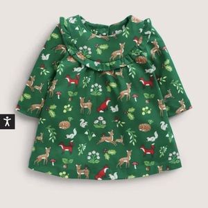 Baby Boden✨Shady Green Festive Woodland Dress